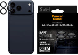 PanzerGlass Protecție lentilă Hoops Ceramic II pentru iPhone 17 Pro Max/17 Pro/16 Pro Max/16 Pro, negru, PanzerGlass