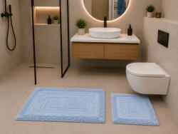 Delta Carpet Set 2 Covorase Baie, Rombs 12 Albastru, Covor 100% Bumbac, Dimensiunea 60x100 cm (8697626030188) Covor baie