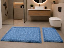 Delta Carpet Set 2 Covorase Baie, Leaves 02 Albastru, Covor 100% Bumbac, Dimensiunea 60x100 cm (4627186334215) Covor baie