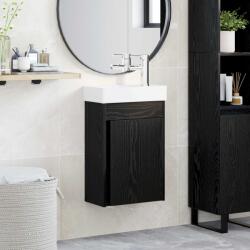 vidaXL Unitate de baie cu robinet Stejar Negru 40, 5 x 22, 5 x 62 cm GartenMobel Dekor (889522)