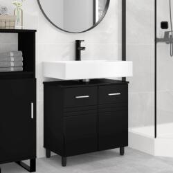 vidaXL Unitate Vanity pentru Baie Negru 60 x 35 x 60 cm Lemn prelucrat GartenMobel Dekor (889406)