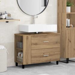 vidaXL Unitate Vanity pentru Baie Stejar Artizanal 80 x 35 x 60 cm GartenMobel Dekor (889394)