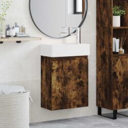 vidaXL Unitate de baie cu robinet Stejar fumuriu 45, 5 x 22, 5 x 84 cm GartenMobel Dekor (889456)