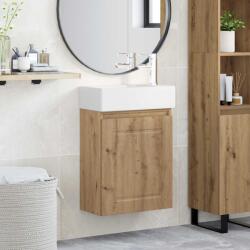 vidaXL Unitate de baie cu robinet Stejar Artizanal 45, 5 x 22, 5 x 84 cm GartenMobel Dekor (889520)