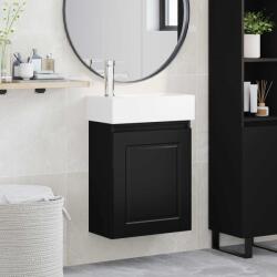 vidaXL Unitate de baie cu robinet Negru 45, 5 x 22, 5 x 84 cm GartenMobel Dekor (889502)
