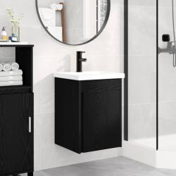 vidaXL Unitate de baie cu robinet Stejar Negru 42 x 40 x 74, 5 cm GartenMobel Dekor (889530)
