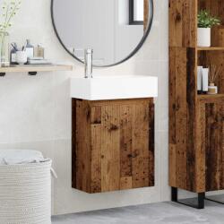 vidaXL Unitate de baie cu robinet Lemn vechi 45, 5 x 22, 5 x 84 cm GartenMobel Dekor (889449)