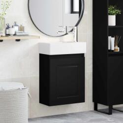 vidaXL Unitate de baie cu robinet Negru 45, 5 x 22, 5 x 84 cm GartenMobel Dekor (889472)