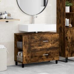 vidaXL Unitate Vanity pentru Baie Stejar fumuriu 80 x 35 x 60 cm GartenMobel Dekor (889390)