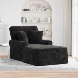 vidaXL Chaise Lounge cu fusta cu perna Negru 157 x 91 x 91 cm ARES GartenMobel Dekor (42022959)