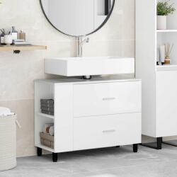 vidaXL Unitate Vanity pentru Baie Alb foarte lucios 80 x 35 x 60 cm GartenMobel Dekor (889389)