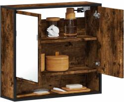 vidaXL Dulap baie cu oglinda stejar fumuriu 65x20x60 cm lemn compozit GartenMobel Dekor (849261)