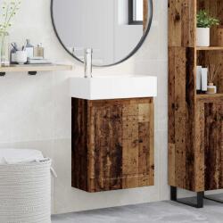 vidaXL Unitate de baie cu robinet Lemn vechi 45, 5 x 22, 5 x 84 cm GartenMobel Dekor (889509)