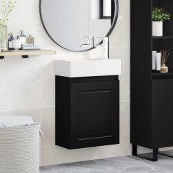 vidaXL Unitate de baie cu robinet Negru 45, 5 x 22, 5 x 84 cm GartenMobel Dekor (889512)