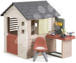 Smoby Căsuță cu atelier de lucru și scăunel Nature Playhouse Workshop Life Smoby extensibilă cu filtru UV de la 24 luni (SM810310-N) Casuta pentru copii
