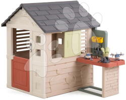 Smoby Căsuță cu atelier pentru micii meșteri Nature Playhouse Workshop Life Smoby extensibilă cu filtru UV de la 24 luni (SM810310-O) Casuta pentru copii