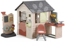Smoby Căsuță cu atelier de lucru și perete de joacă Nature Playhouse Workshop Life Smoby extensibilă cu filtru UV de la 24 luni (SM810310-L) Casuta pentru copii