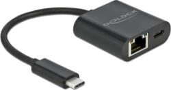Delock Adaptor USB-C/RJ45 Delock 60W 1000Mbps Negru (66644)