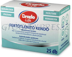 Bradoline Kézfertőtlenítő törlőkendő egyenként csomagolt 25 db