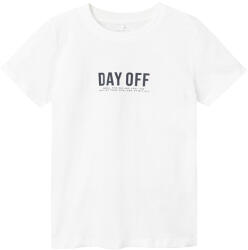 NAME IT Tricou baieti, mânecă scurtă, Alb/verde, DAY OFF, 116/152 alb (1409B7)