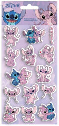 Luna Luna: Set de autocolante 3D pufoase Disney Stitch și Angel, pe coală de 10x22 cm (000566023)