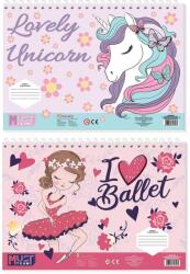 Luna Luna: Must caiet creativ de colorat cu unicorni, autocolante și șablon, în mai multe variante (000586618)