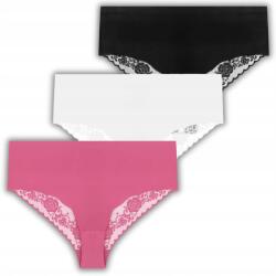 Moraj Poliamid női bugyi csipkével, Maxi Bikini, lézervágott, 3-PAK, L (BCL600-018)