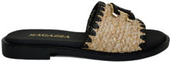 Ragazza Sandale Anatomice Din Piele Damă Black/Bej 01015 (01015)
