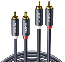UGREEN Kábel 2RCA (Cinch) 2RCA (Cinch) UGREEN 1, 5 m (fekete) (10517) - kontaktor