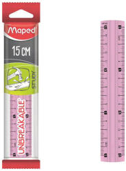 Maped Study Unbreakable vonalzó, műanyag - 15 cm, rózsaszín TÖRHETETLEN - innodekor