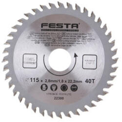 Festa / Westberg Körfűrésztárcsa 115x2, 8x22, 2mm Z40 keményfém fogazattal (87-22300)