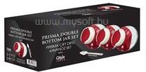 Qlux IDEAS IRIS C-00398 Prisma billenthető üveg tároló kanállal 3 darabos szett, 3*500ml, antracit, elfántcsont vagy piros színű (C-00398) (C-00398)