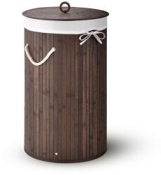 Juskys Coș de rufe bambus maro 55L cu sac textil și mânere sfoară (300352)