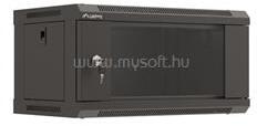 Lanberg WF03-5304-10B 19" 4U SZÉL: 540mm MÉLY: 350mm MAG: 281mm lapraszerelt üvegajtós fekete fali rack szekrény (WF03-5304-10B) (WF03-5304-10B)
