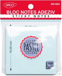 Daco Bloc notes adeziv Daco ( Post-it ) BN100A, 76×76 mm, Albastru pastel (BN100A)