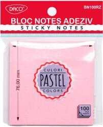 Daco Bloc notes adeziv Daco ( Post-it ) BN100RZ, 76×76 mm, Roz pastel (BN100RZ)