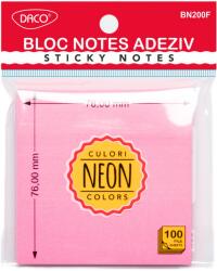 Daco Bloc notes adeziv Daco ( Post-it ) BN200F, 76×76 mm, Fucsia neon (BN200F)