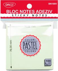 Daco Bloc notes adeziv Daco ( Post-it ) BN100V, 76×76 mm, Verde pastel (BN100V)