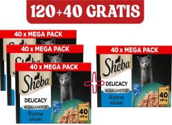 Sheba Sheba Delicacy in Jelly - Halízű kollekció zselében 120x85 g + 40x85 g (3+1 INGYEN)