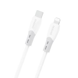 Dudao L25SX 30W USB-C - Lightning Kábel Puha Szilikon Fonattal 2m - Fehér - studioeszkozok