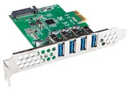 Lanberg Pci Express X1 Kártya-> 4x Usb-a 3.1 Gen1 Alacsony Profilú (pce-us3-004)