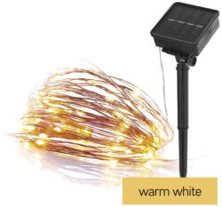 EMOS D3ZW01 LED nano lánc napelemmel, réz, 12 m, kültéri és beltéri, meleg fehér, időzítő (1550030032)