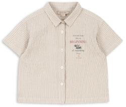 Konges Sløjd ing gyerek pamut elasztánnal ELLIOT SS SHIRT GOTS - bézs 122-128