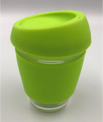 AVX Borosilicate üveg pohár szilikon tetővel 350ml-zöld
