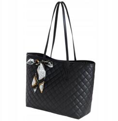 EdiBazzar Női Steppelt Kézitáska Nagy Elegáns Tágas Shopper Klasszikus Fekete (Na Ramie Shopper a4 Miejska)