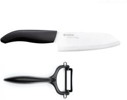 Kyocera Комплект керамичен нож серия "GEN" и белачка - цвят черен (Kyocera-FK-110-WH-BK-+-CP-10-NBK)
