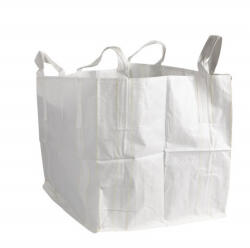  Zsák BIG-BAG 90x90x100 cm 1 tonna teherbírás alul zárt 4 füllel fehér (63369) - iroda-ellatas
