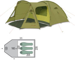 Pinguin Cort Pinguin Campus 3, 3-4 persoane, 6.5kg, inaltime 130cm, bete fibra de sticla Cort