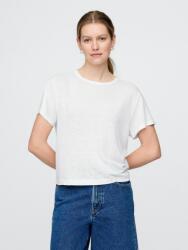 GAP Ленено кроп тениска GAP GAP | Byal | ЖЕНИ | XS