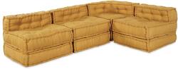 vidaXL Unitate de canapea modulara 4 pcs Galben Tesatura GartenMobel Dekor (3315083)